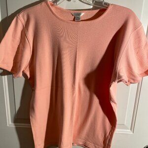 Ladies Christopher and Banks short sleeve peach shirt size medium